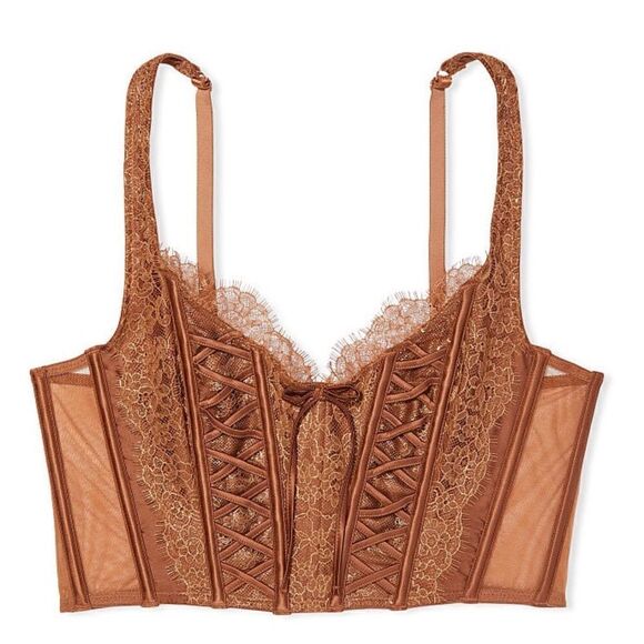 Victoria’s Secret DREAM ANGELS Unlined Lace-Up Corset Top in the Size Large - Picture 6 of 9